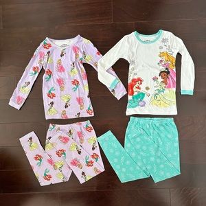 Disney Princess set of 2 long sleeve and long pants pajama sets, size 6